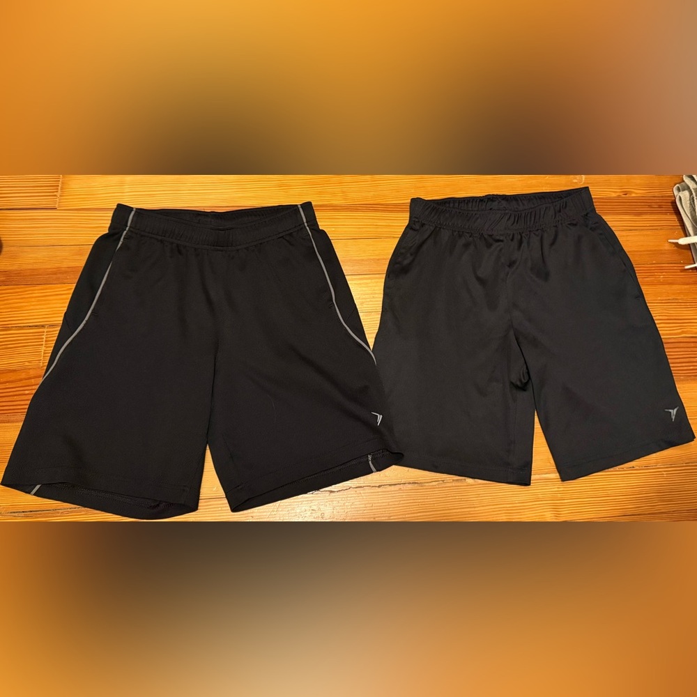 2 size L Old Navy boys black shorts Active Go Dry